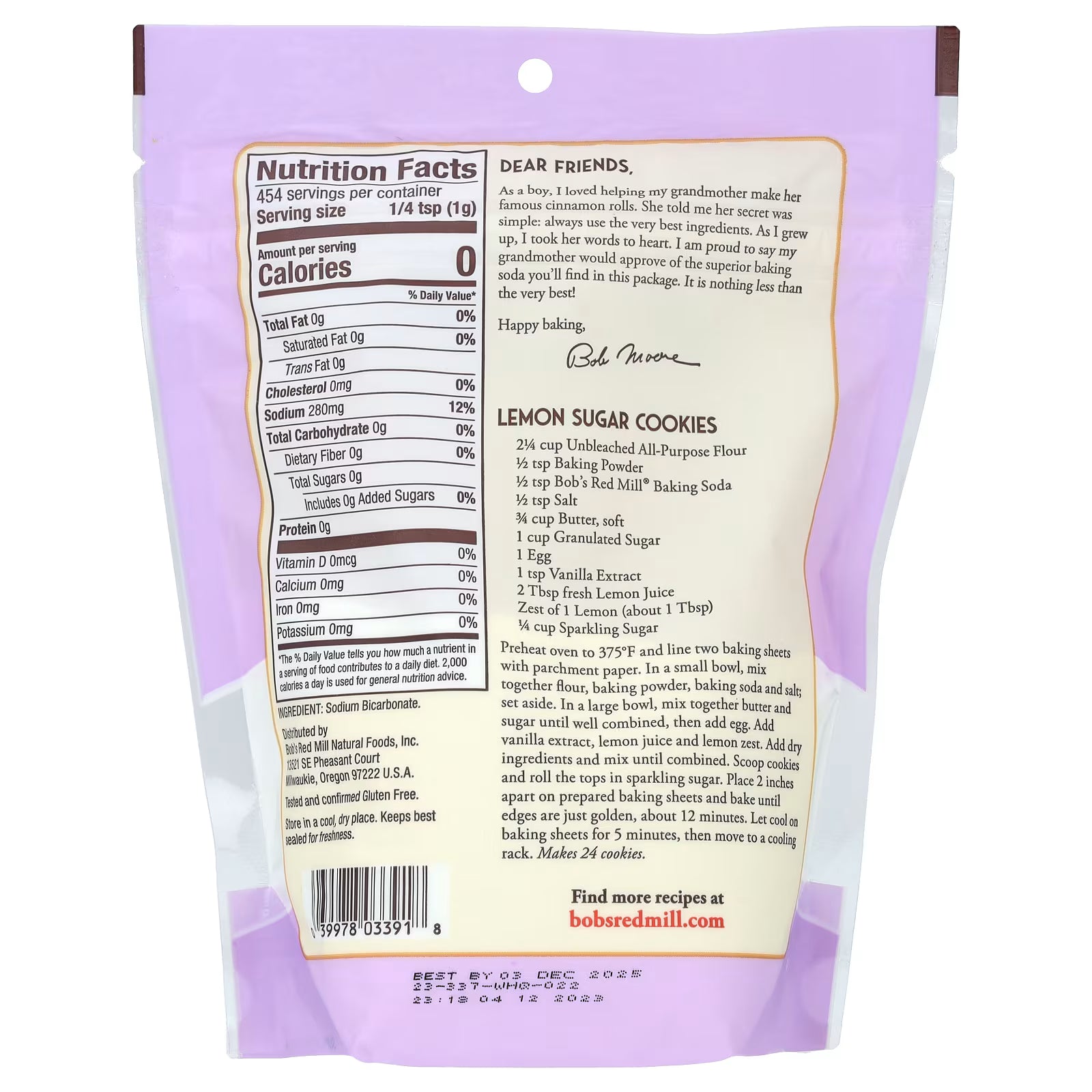 Bob’s Red Mill Bio-Natron 500 g – Natürliches Natriumhydrogencarbonat