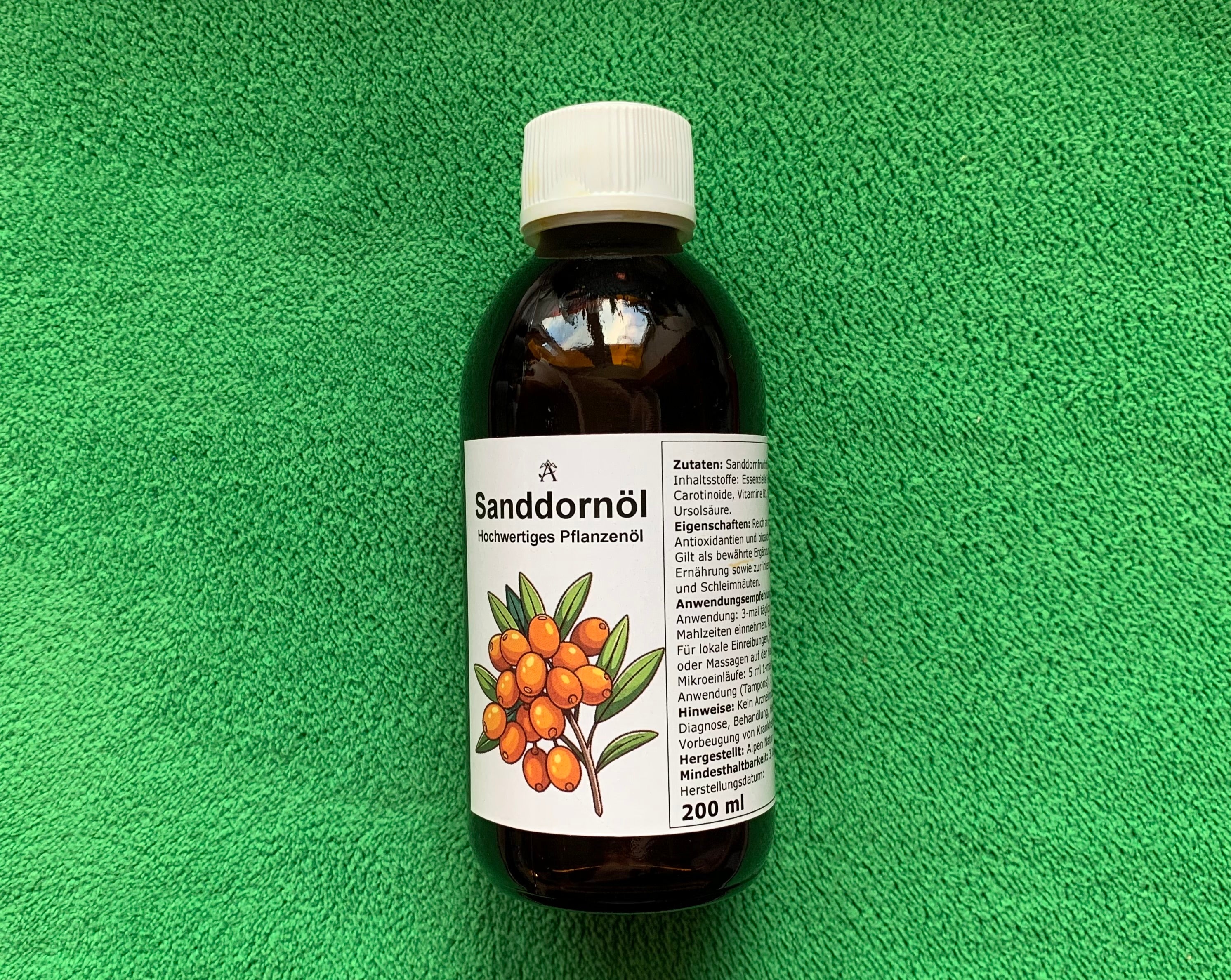 Sanddornöl 200 ml Hippophae rhamnoides Schweiz